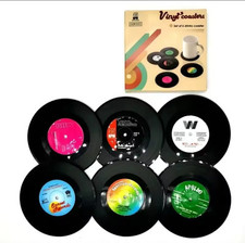 Vinyl Record DJ Novelty Drinks Coasters Set Of 6 Christmas Stocking Filler Gift