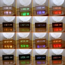 Modern Wooden Wood USB/AAA Digital LED Alarm Clock Calendar Thermometer Gift