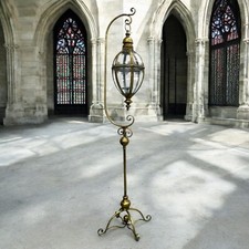 Moroccan Antique Style Rustic Gold Candle Lantern on Stand Extra Large 163cm