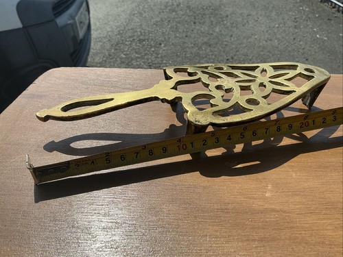 Vintage brass trivet flat - vintage,