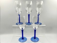 Set of 5 Hand Blown Cobalt