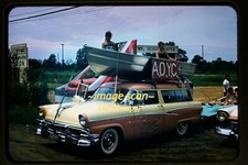 Algonac MI Ford Station Wagon Boat Car Chris Craft mid 1950s, Orig. Slide n15a