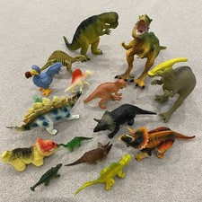 15 Toy Plastic Dinosaurs Bundle - Large & Small  Sizes - One with Sound 