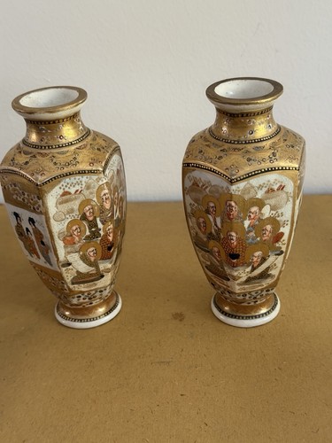 Satsuma pair vases - pair, nice