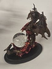 Franklin Mint Bronze Dragon of Destiny Crystal Ball Statue By Julie Bell 