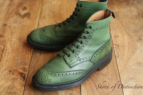 Trickers green leather derby - trickers,