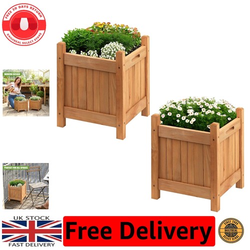 Durable square wooden planters - square,