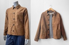 Tobacco Brown Moleskin Chore Jacket - Made In England - S M L