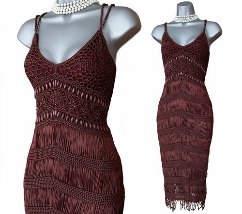 Karen millen brown crochet - karen,