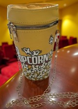 POPCORN BUCKET CROSSBODY NOVELTY POPCORN FASHION PURSE BAG- 7x4 INCHES