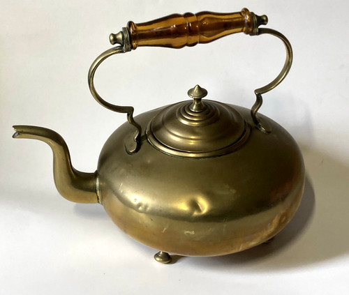Antique brass kettle - antique,