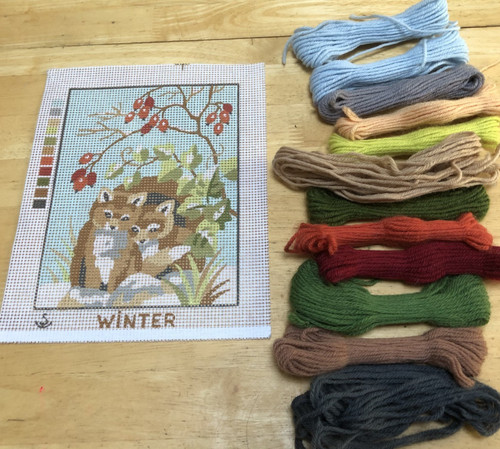 Tapestry kit winter foxes - kit-,