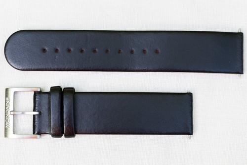 Mondaine 20mm black leather - black,