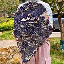 9.67LB  Zebra Marble End Plate Cabbing Lapidary Carved Spiritual Chakra Utah