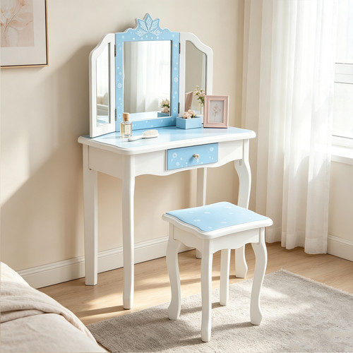 Kids blue vanity table - kids,