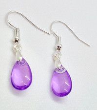 PURPLE TEARDROP SILVER PLATED