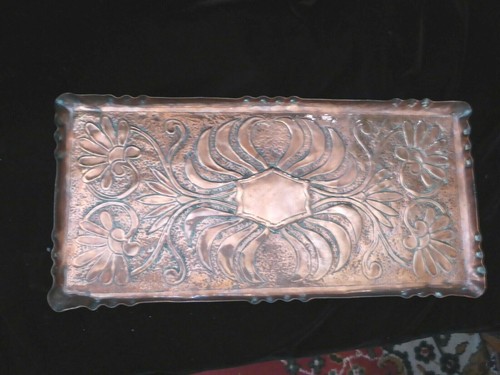 Art nouveau copper - art, platter
