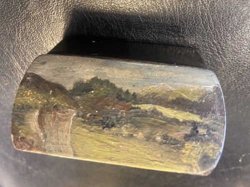 Antique paper mache snuff - paper,