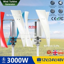 3000W Vertical Wind Turbine Generator Kit Charge Controller Windmill 12V/24V/48V