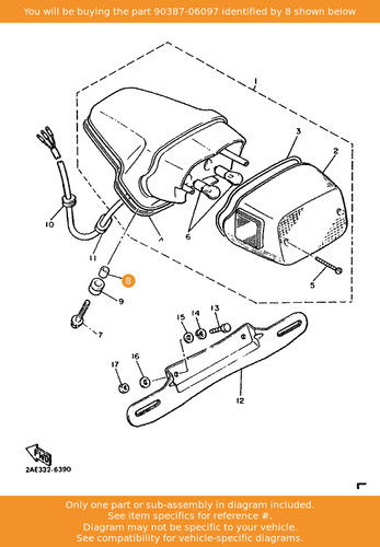 Yamaha collar 90387 06097 oem - collar,, 90387-06097