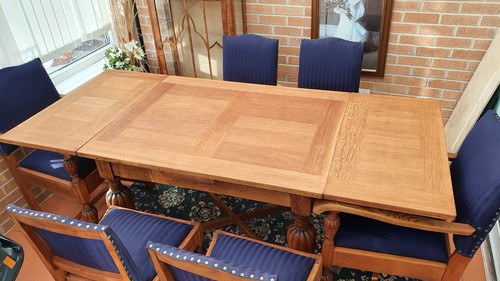 Antique real oak dining table - antique,