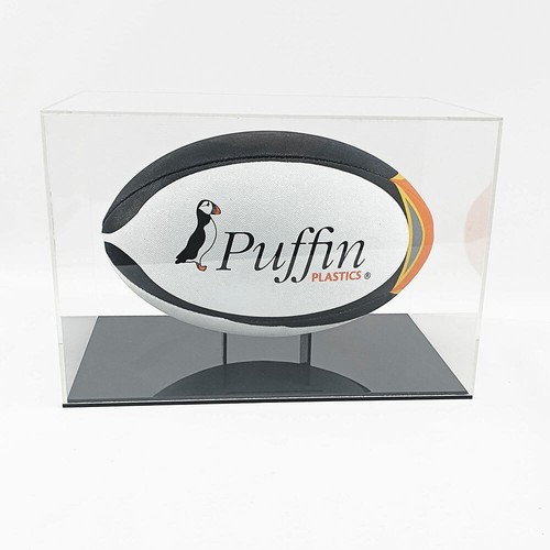 Perspex rugby ball display - rugby,