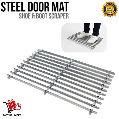 Galvanised steel boot scraper - galvanised,