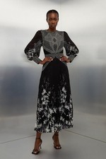 Karen Millen A-Line Midi Dress UK8 in Black RRP £299