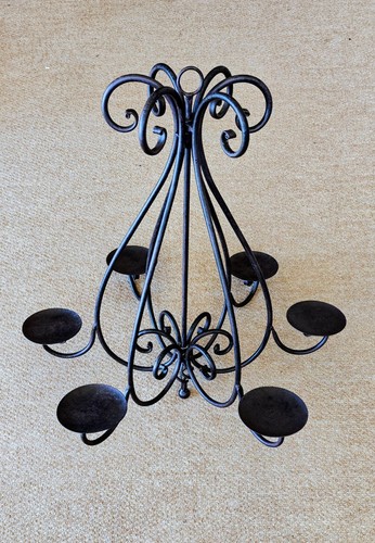 Wrought iron black candle - black,