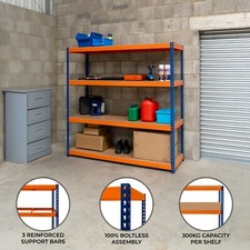 Warehouse Racking S-Rax Shelving Heavy Duty 300kg Per Shelf Garage Workshop