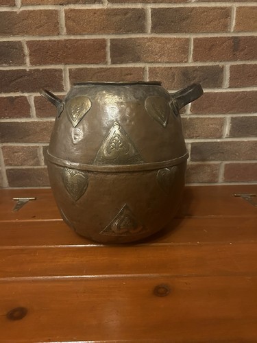 Antique copper cauldron pot - antique,