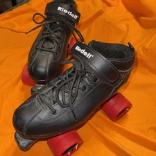 Riedell Dart Quad Roller Derby Speed Skates Black with Red Wheels, Size 6