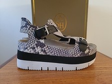 ASH SNAKE CALF LEATHER CHUNKY SANDALS SIZE 5 RRP £149 BLACK/CLAY