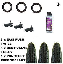 3 x Mamas & Papas 03 Sport TYRES 12 1/2" x 2 1/4 + Bent tubes + Puncture Sealant