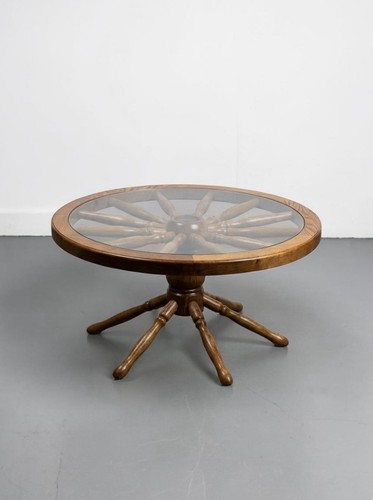 Vintage oak ships wheel - ships,