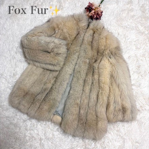Blue fox fur - coat,