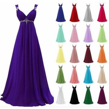 UK NEW Long Chiffon Wedding