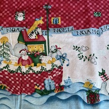 Noah Noel Border Santa Animals Boat Red Checker Daisy Kingdom 2.75 Yards