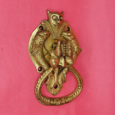 Devil Face and Fish Shape Door Knocker Antique Style Handmade Brass Door Bell