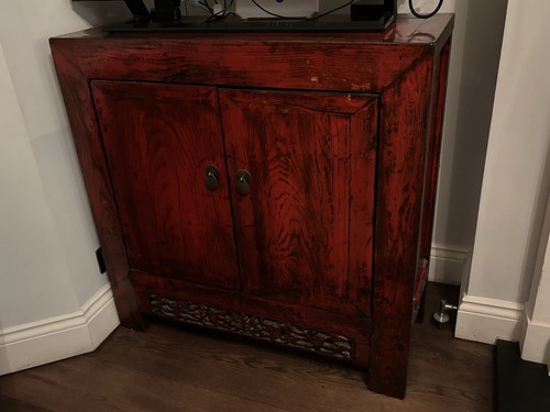 Chinese red lacquered cabinet - chinese,