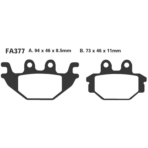 Pair brake pads ebc fa377r - brake,