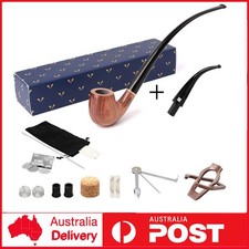 Long Stem Wooden Churchwarden Pipes Handmade Smoking Tobacco Pipe With 2 Stems