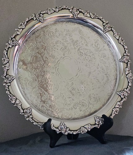 Silver plated tray vintage - silver-plated,