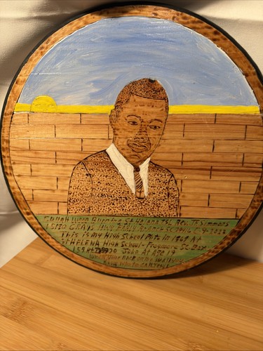 Gullah folk art woodburning - folk,
