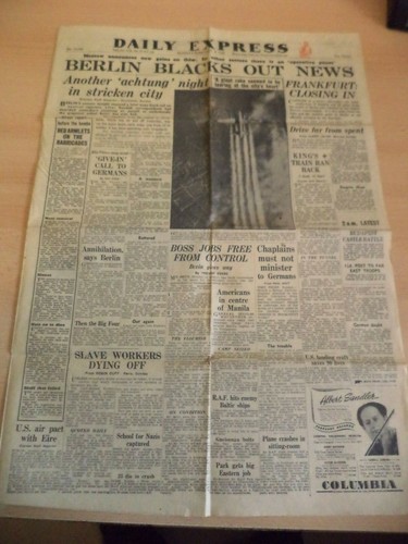 Old vintage orig ww2 newspaper - ww2,