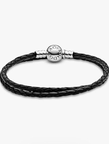 Pandora black leather bracelet - pandora,