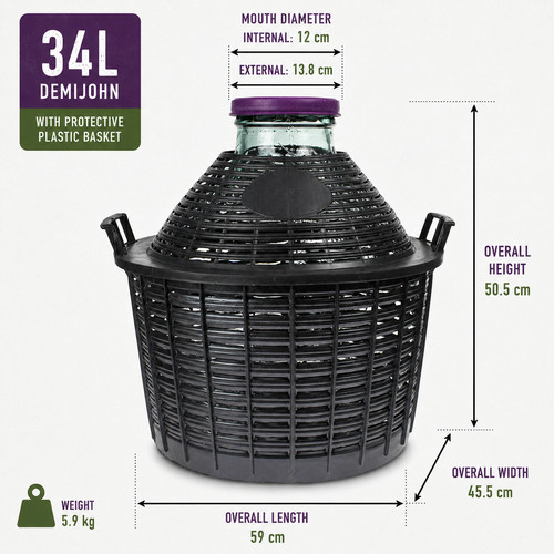 Glass carboy demijohn - demijohn, wide