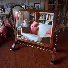 Beautiful Edwardian Dressing Table Top Swing Mirror With Barley Twist Frame