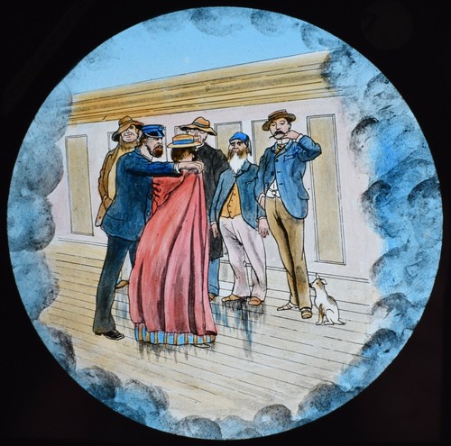 Antique magic lantern slide - antique,