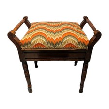 Vintage Piano Stool Seat Open